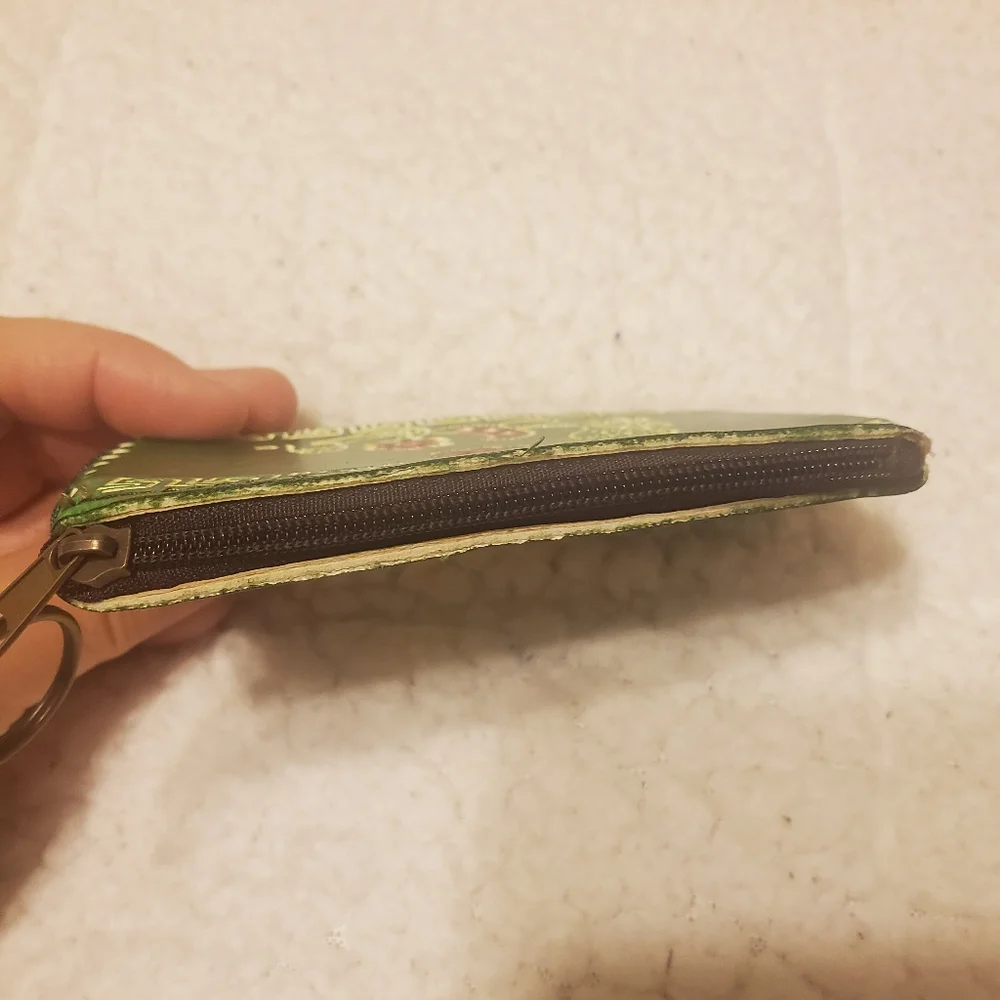 NWOT green leather coin purse - Picture 2 of 5